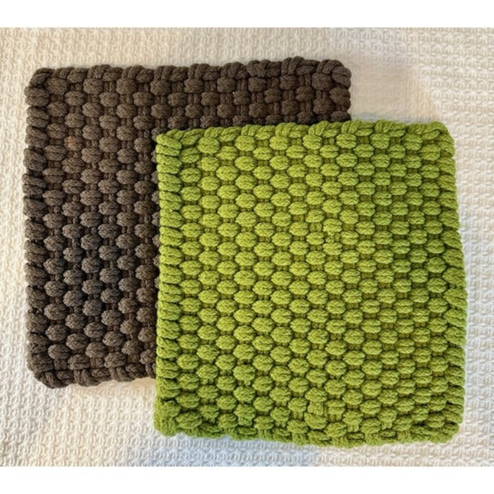 Dash & Albert Rope Rug Swatches Lot Of 2 Sprout & Charcoal Woven Polypropylene